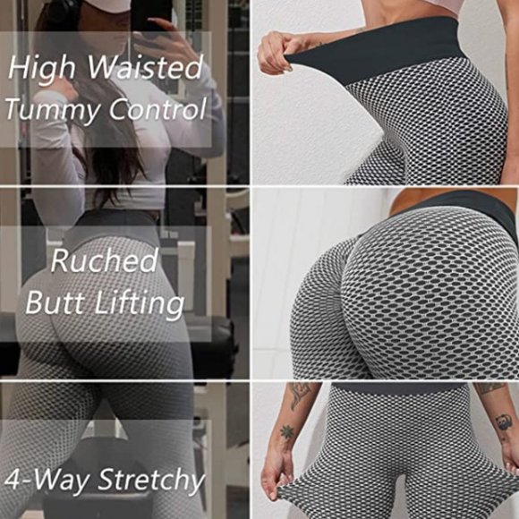 Gray TikTok Leggings Ruched Butt Lifting All Sizes - Picture 5 of 8